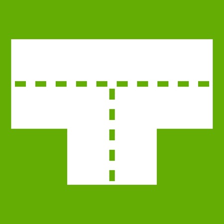 Tshaped crossroad icon greenのイラスト素材