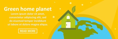 Green home planet banner horizontal conceptのイラスト素材