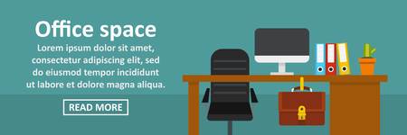 Office space banner horizontal conceptのイラスト素材