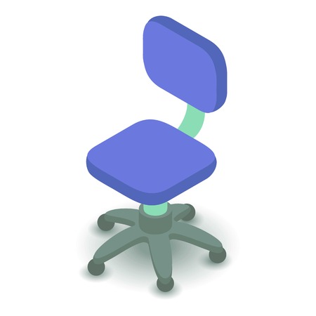 Blue chair icon. Isometric illustration of blue chair vector icon for webのイラスト素材