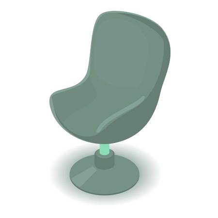 Green chair icon. Isometric illustration of green chair vector icon for webのイラスト素材