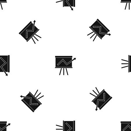 Flip chart with statistics pattern repeat seamless in black color for any design. Vector geometric illustrationのイラスト素材