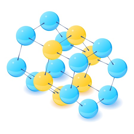 Radical molecule icon. Isometric illustration of radical molecule vector icon for webのイラスト素材
