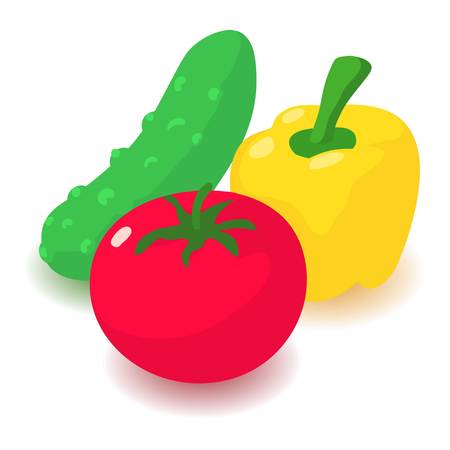 Vegetable icon, cartoon isometric 3d style vector illustration.のイラスト素材