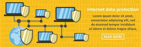 Internet data protection banner horizontal conceptのイラスト素材