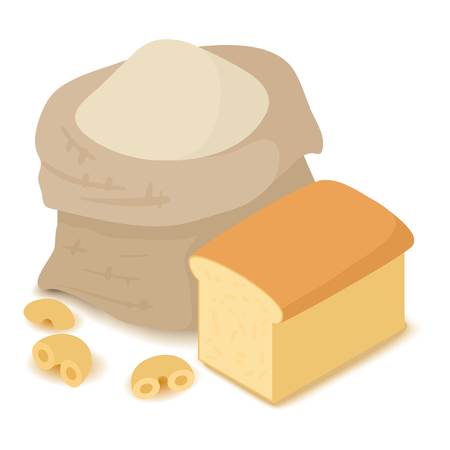 Flour icon, cartoon isometric 3d styleのイラスト素材