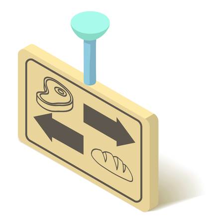 Sign board icon. Isometric illustration of sign board vector icon for webのイラスト素材