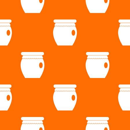 Honey bank pattern repeat seamless in orange color for any design. Vector geometric illustrationのイラスト素材