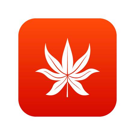Chestnut leaf icon digital red for any design isolated on white vector illustrationのイラスト素材