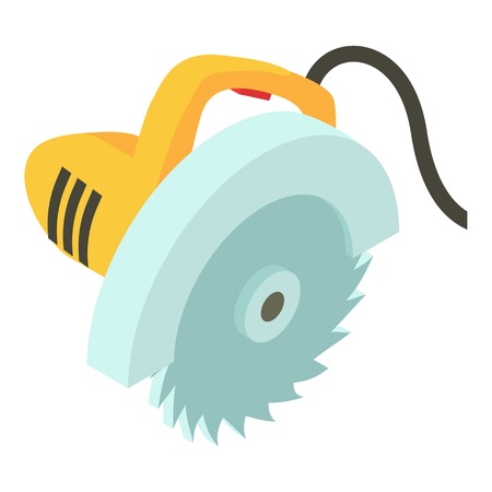 Electric saw icon, isometric 3d style vector illustration.のイラスト素材