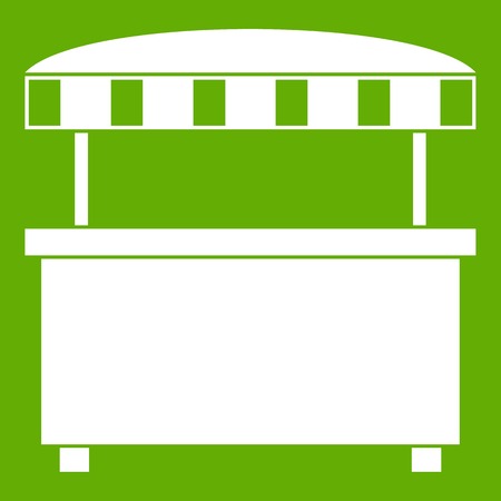 Street stall with awning icon greenのイラスト素材