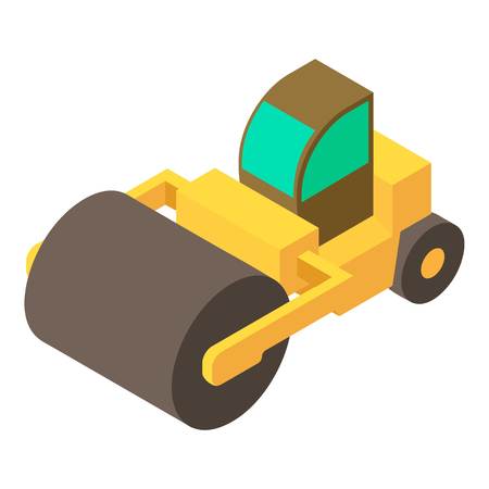 Road roller icon, isometric 3d styleのイラスト素材