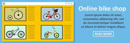 Online bike shop banner horizontal conceptのイラスト素材