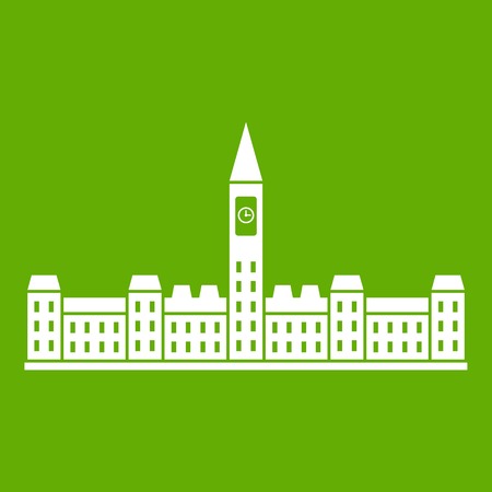Parliament Building of Canada icon greenのイラスト素材