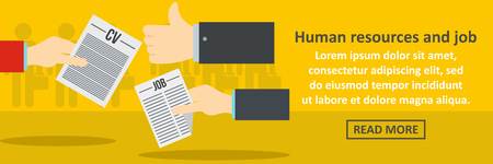 Human resources and job banner horizontal conceptのイラスト素材