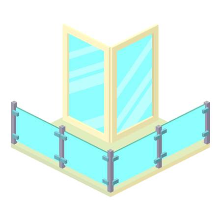 Penthouse balcony icon. Isometric illustration of penthouse balcony vector icon for webのイラスト素材
