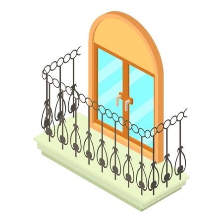 Beautiful balcony icon. Isometric illustration of beautiful balcony vector icon for webのイラスト素材