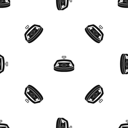 Stadium pattern repeat seamless in black color for any design. Vector geometric illustrationのイラスト素材