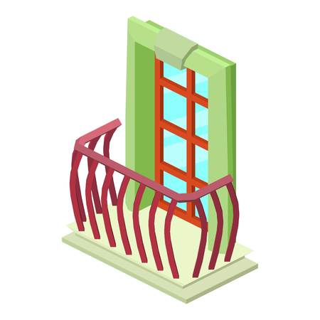 Facade balcony icon. Isometric illustration of facade balcony vector icon for webのイラスト素材