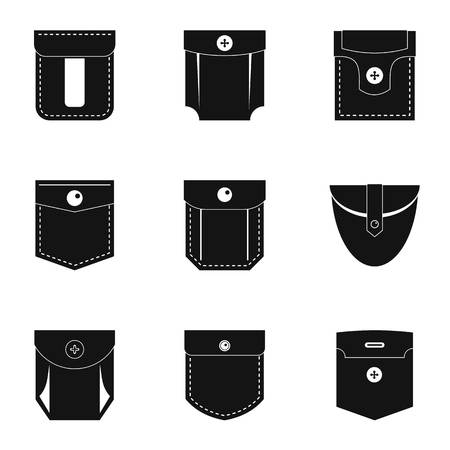 Pocket form icon set, simple style vector illustration.のイラスト素材