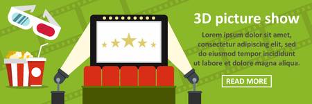 3d picture show banner horizontal conceptのイラスト素材
