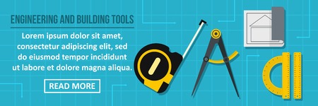 Engineering and building tools banner horizontal conceptのイラスト素材