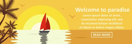 Welcome to paradise banner horizontal conceptのイラスト素材