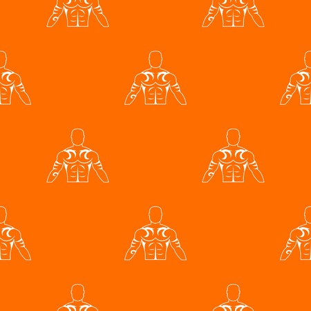 Muscular man with tattoo pattern seamlessのイラスト素材