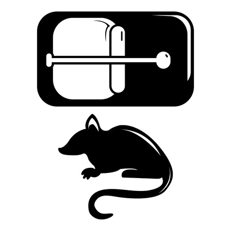 Mousetrap icon, simple black styleのイラスト素材