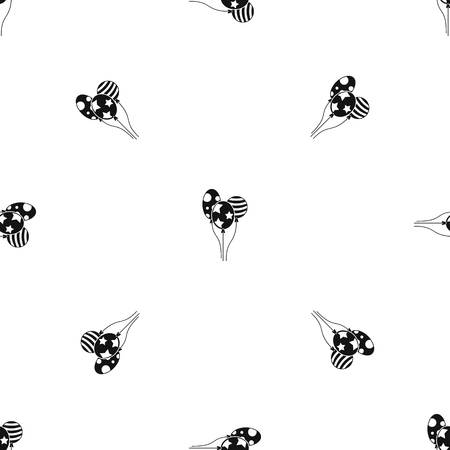 Holiday balls pattern repeat seamless in black color for any design. Vector geometric illustrationのイラスト素材