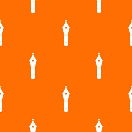 Fountain pen nib pattern repeat seamless in orange color for any design. Vector geometric illustrationのイラスト素材