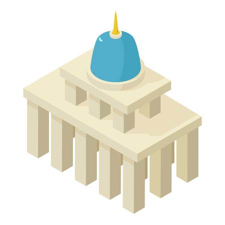 White house icon. Isometric illustration of white house vector icon for webのイラスト素材