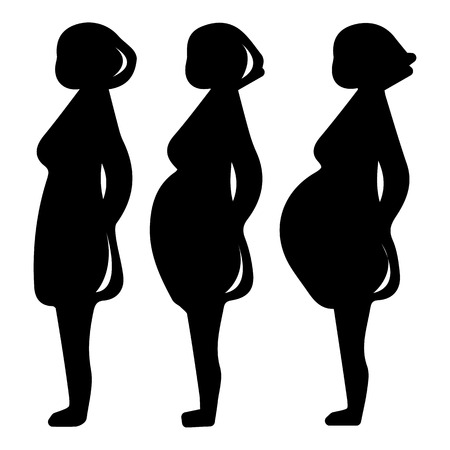 Pregnancy stage icon, simple black styleのイラスト素材