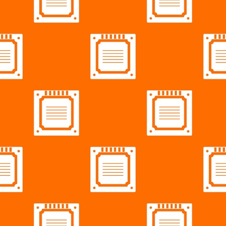 Modern multicore CPU pattern repeat seamless in orange color for any design. Vector geometric illustrationのイラスト素材