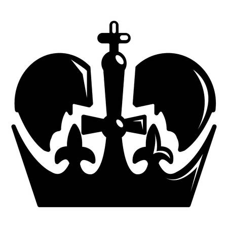 Monarch crown icon, simple black styleのイラスト素材