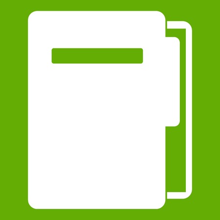 File folder icon white isolated on green background. Vector illustrationのイラスト素材