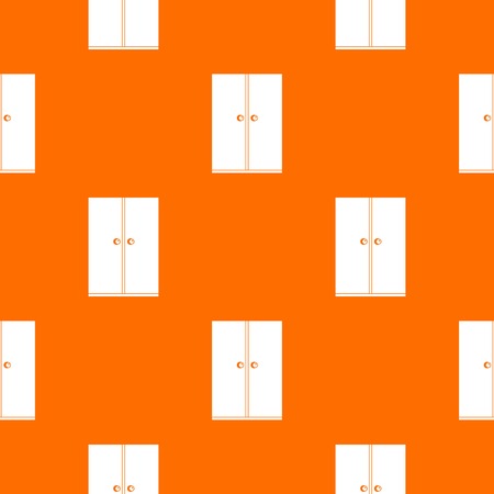 Wooden wardrobe pattern repeat seamless in orange color for any design. Vector geometric illustrationのイラスト素材
