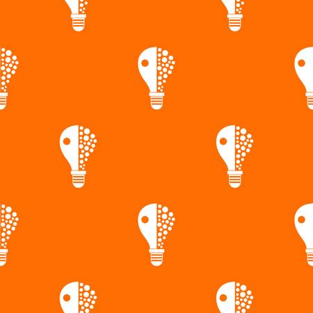 Light bulb pattern repeat seamless in orange color for any design. Vector geometric illustrationのイラスト素材