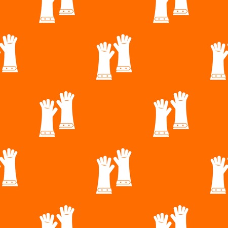 Heat resistant gloves for welding pattern repeat seamless in orange color for any design. Vector geometric illustrationのイラスト素材