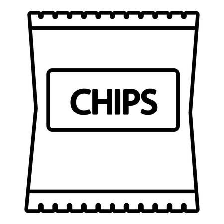Chips icon, outline line styleのイラスト素材