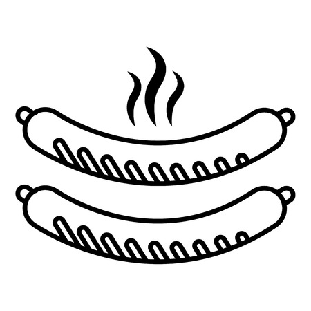 Grilled sausages icon. Outline illustration of grilled sausages vector icon for webのイラスト素材