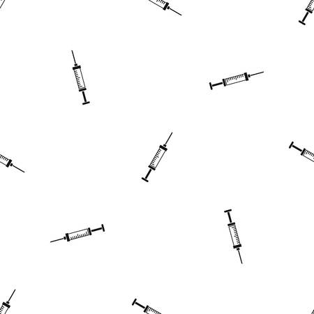 Syringe pattern repeat seamless in black color for any design. Vector geometric illustrationのイラスト素材