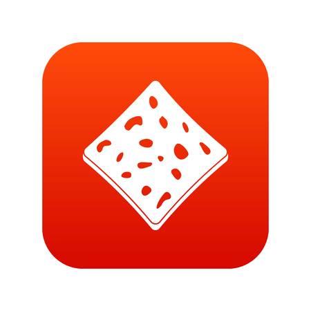 Tofu fresh block icon digital red for any design isolated on white vector illustrationのイラスト素材