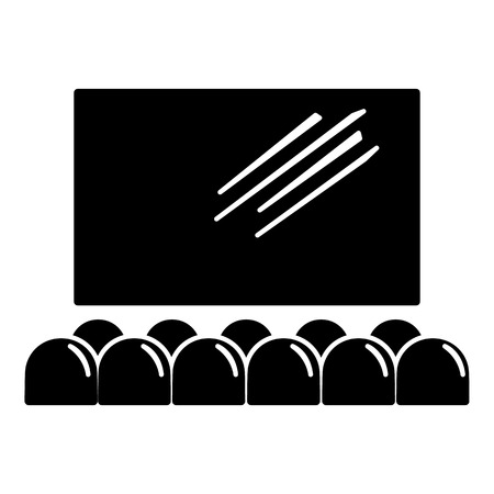 Movie theater screen icon. Simple illustration of movie theater screen vector icon for webのイラスト素材