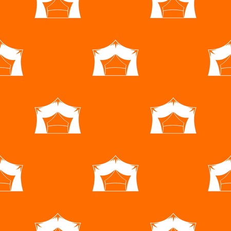 Awning tent pattern repeat seamless in orange color for any design. Vector geometric illustrationのイラスト素材