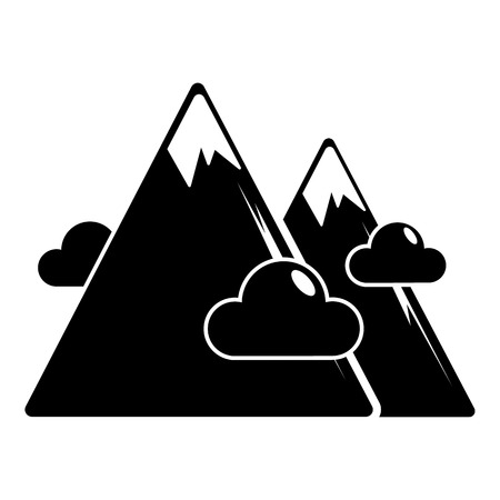 Mountains icon. Simple illustration of mountains vector icon for webのイラスト素材