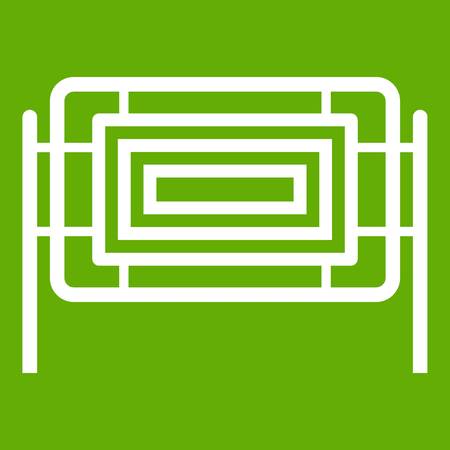Square fence icon white isolated on green background. Vector illustrationのイラスト素材
