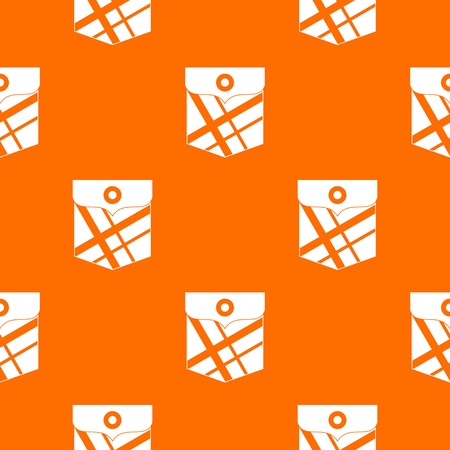 Black pocket patch pattern repeat seamless in orange color for any design. Vector geometric illustrationのイラスト素材