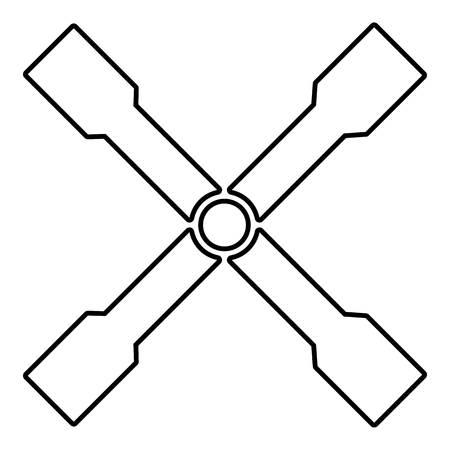 Spanner icon. Outline illustration of spanner vector icon for webのイラスト素材