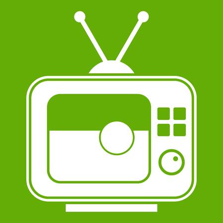 Soccer match on TV icon greenのイラスト素材